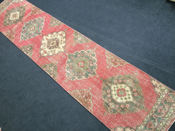 Beige Turkish Runner Rug 2' 10" x 12' 6" Hand-Knotted | No. WR51680