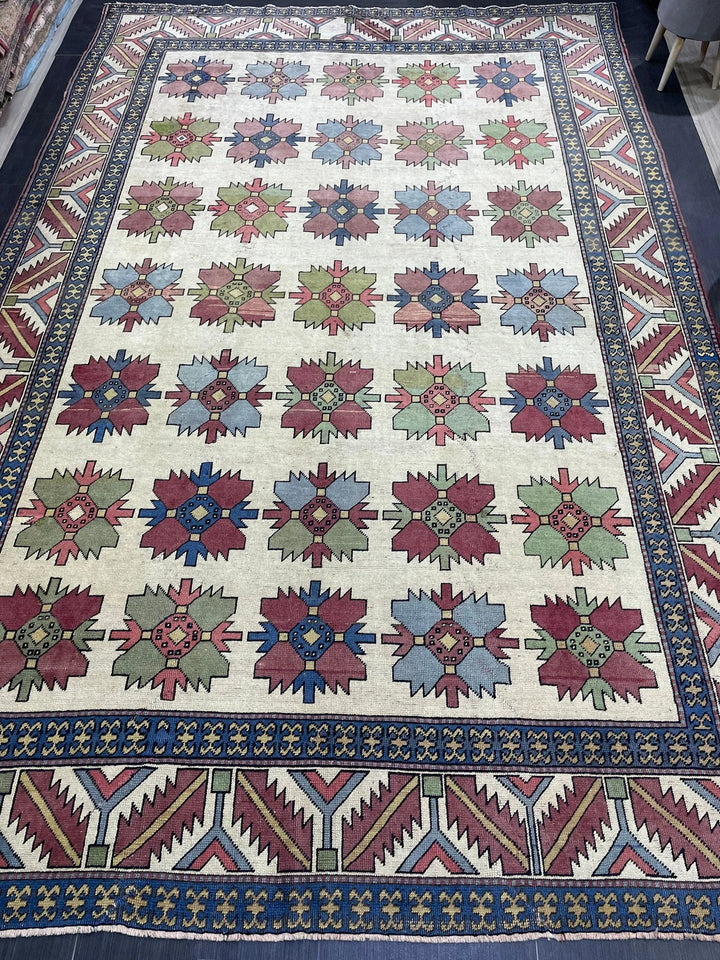 Blue Turkish Runner Rug 8' 5" x 13' 3" Hand-Knotted | No. WR51931