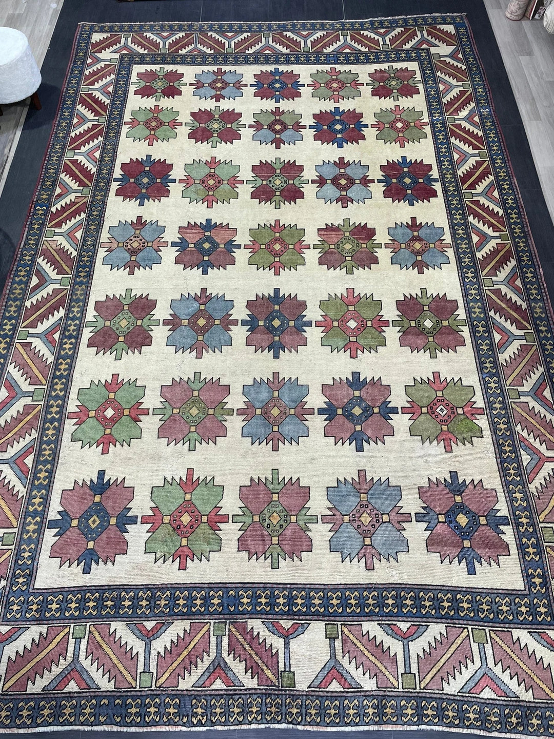 Blue Turkish Runner Rug 8' 5" x 13' 3" Hand-Knotted | No. WR51931