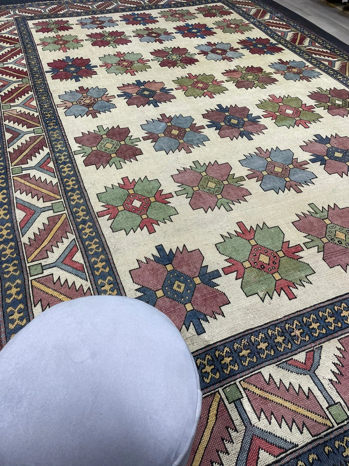 Blue Turkish Runner Rug 8' 5" x 13' 3" Hand-Knotted | No. WR51931