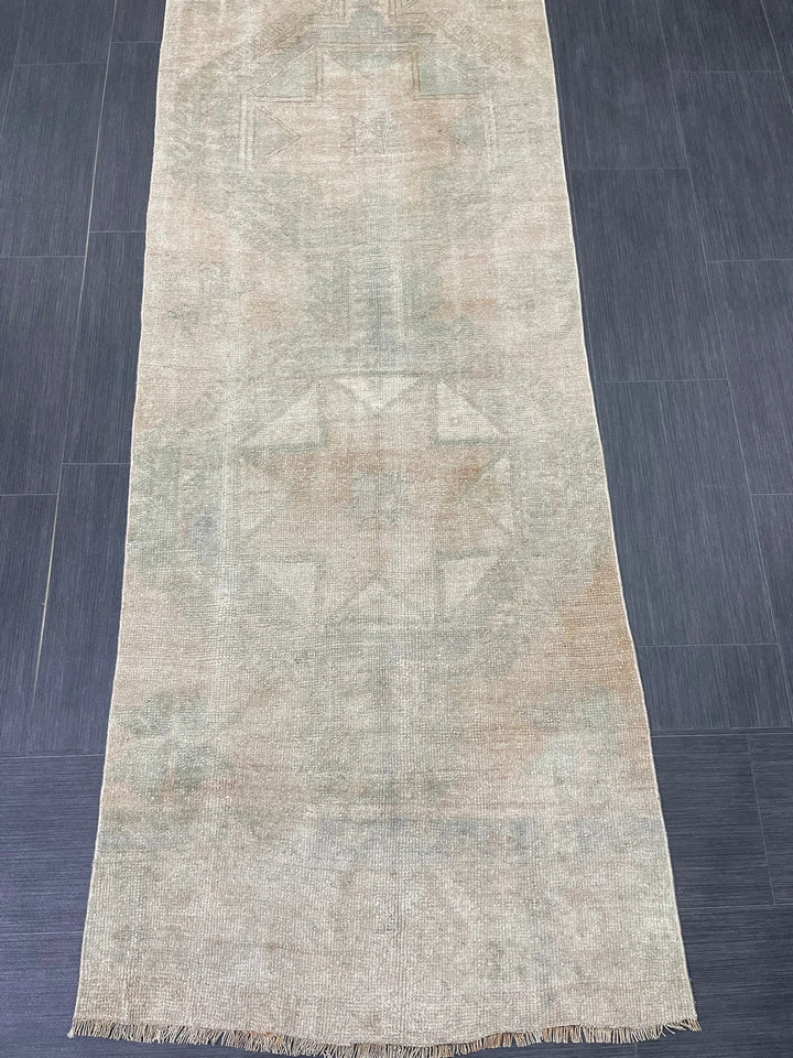 Tan Turkish Runner Rug 2' 9" x 12' 9" Hand-Knotted | No. WR52520