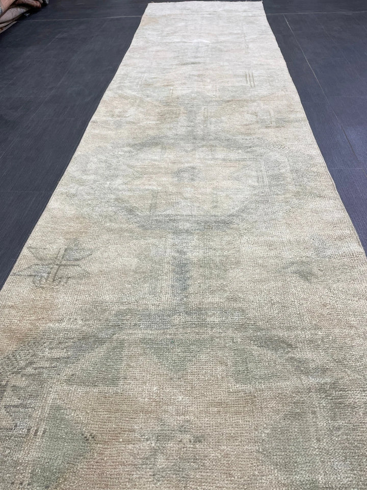 Tan Turkish Runner Rug 2' 9" x 12' 9" Hand-Knotted | No. WR52520