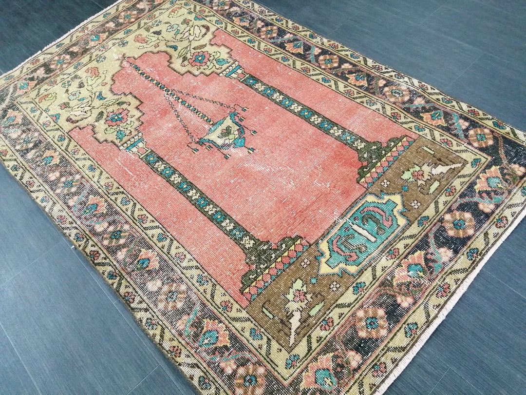 Rust Turkish Runner Rug 3' 10" x 5' 10" Hand-Knotted | No. WR52679