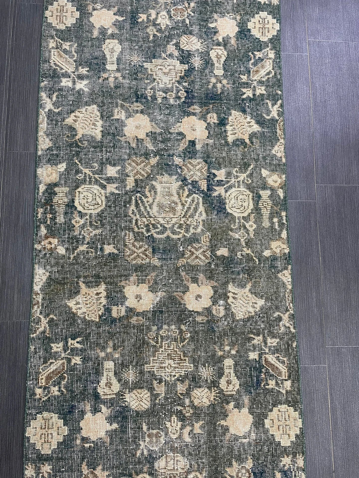 Brown Turkish Runner Rug 2' 7" x 6' 11" Hand-Knotted | No. WR52742