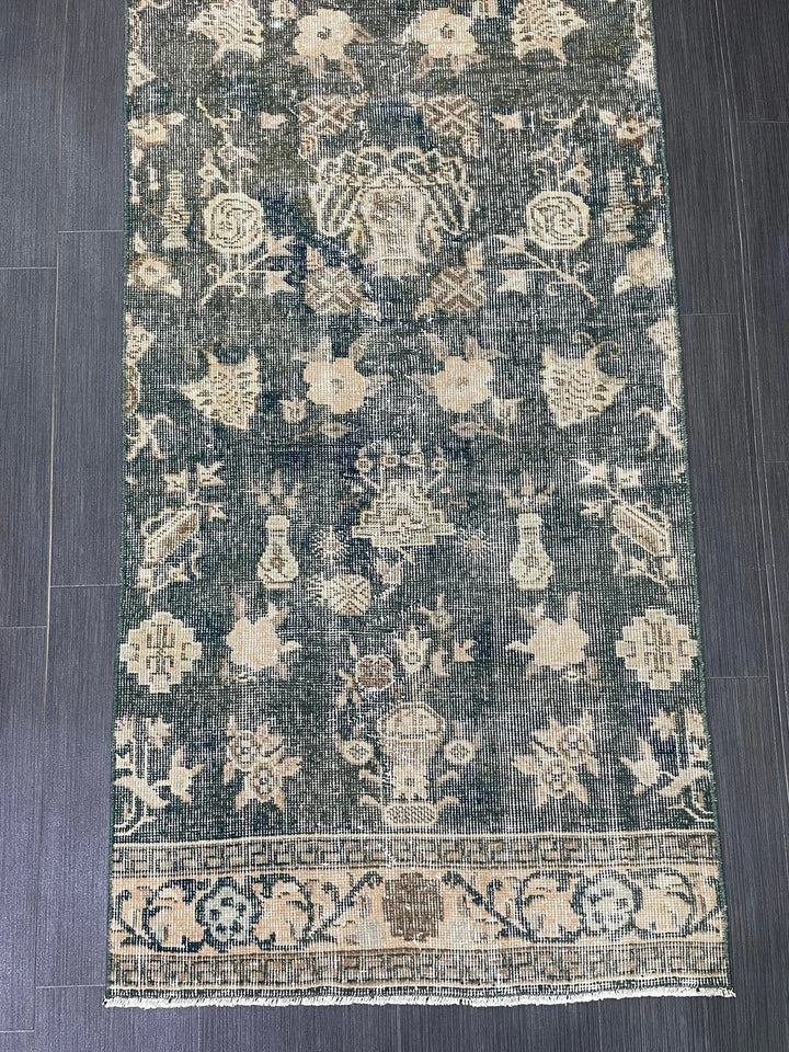 Brown Turkish Runner Rug 2' 7" x 6' 11" Hand-Knotted | No. WR52742
