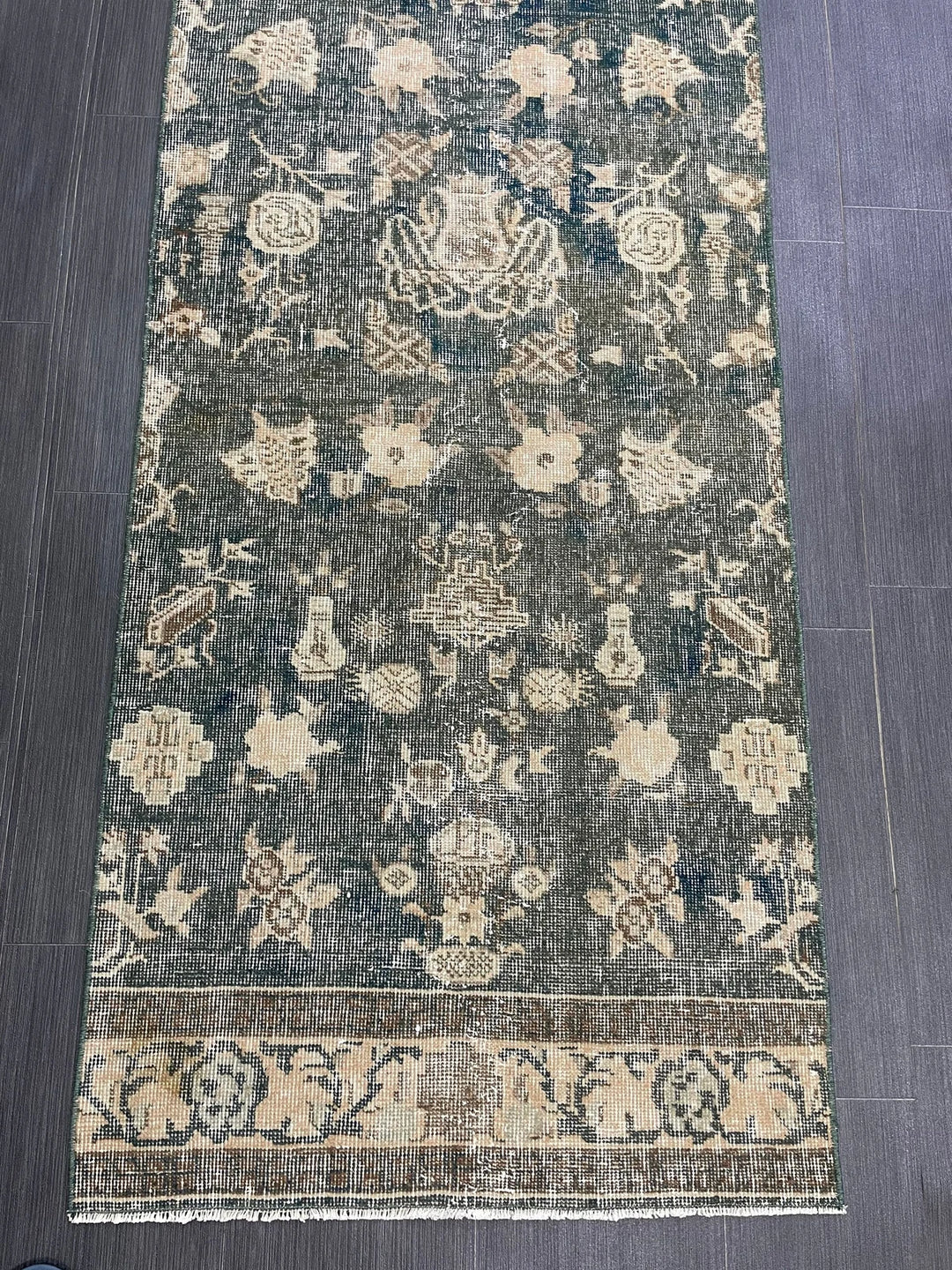 Brown Turkish Runner Rug 2' 7" x 6' 11" Hand-Knotted | No. WR52742