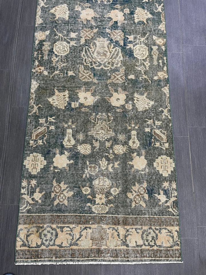Brown Turkish Runner Rug 2' 7" x 6' 11" Hand-Knotted | No. WR52742