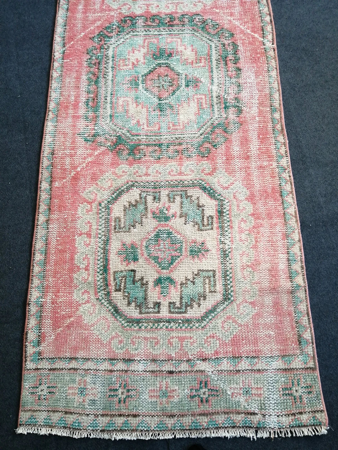 Pink Turkish Runner Rug 3' x 12' Hand-Knotted | No. WR53304