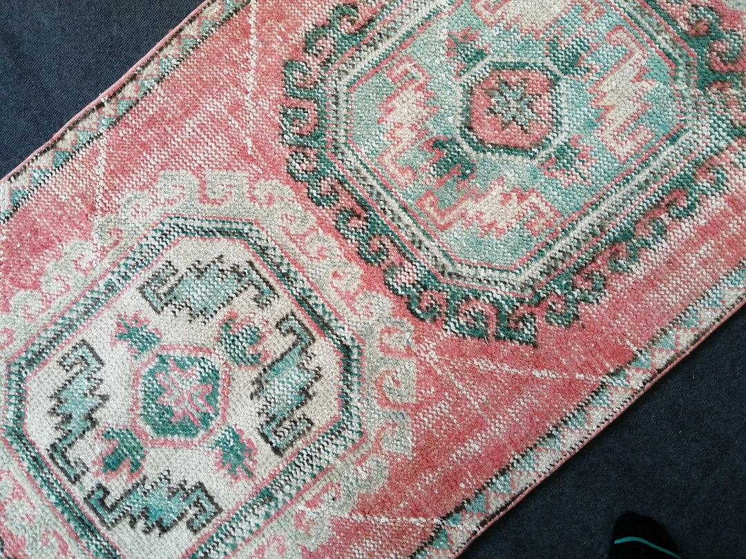 Pink Turkish Runner Rug 3' x 12' Hand-Knotted | No. WR53304