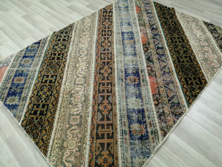 Rust Turkish Runner Rug 5' 7" x 7' 10" Hand-Knotted | No. WR53333