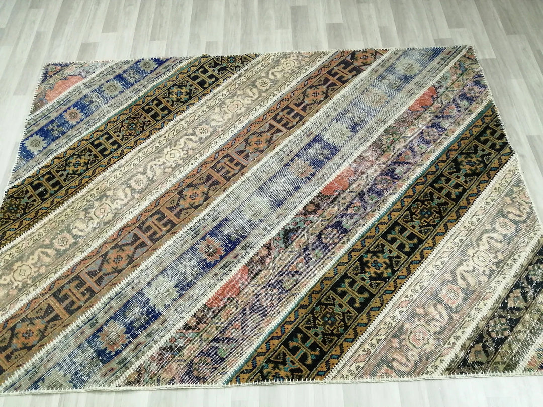 Rust Turkish Runner Rug 5' 7" x 7' 10" Hand-Knotted | No. WR53333