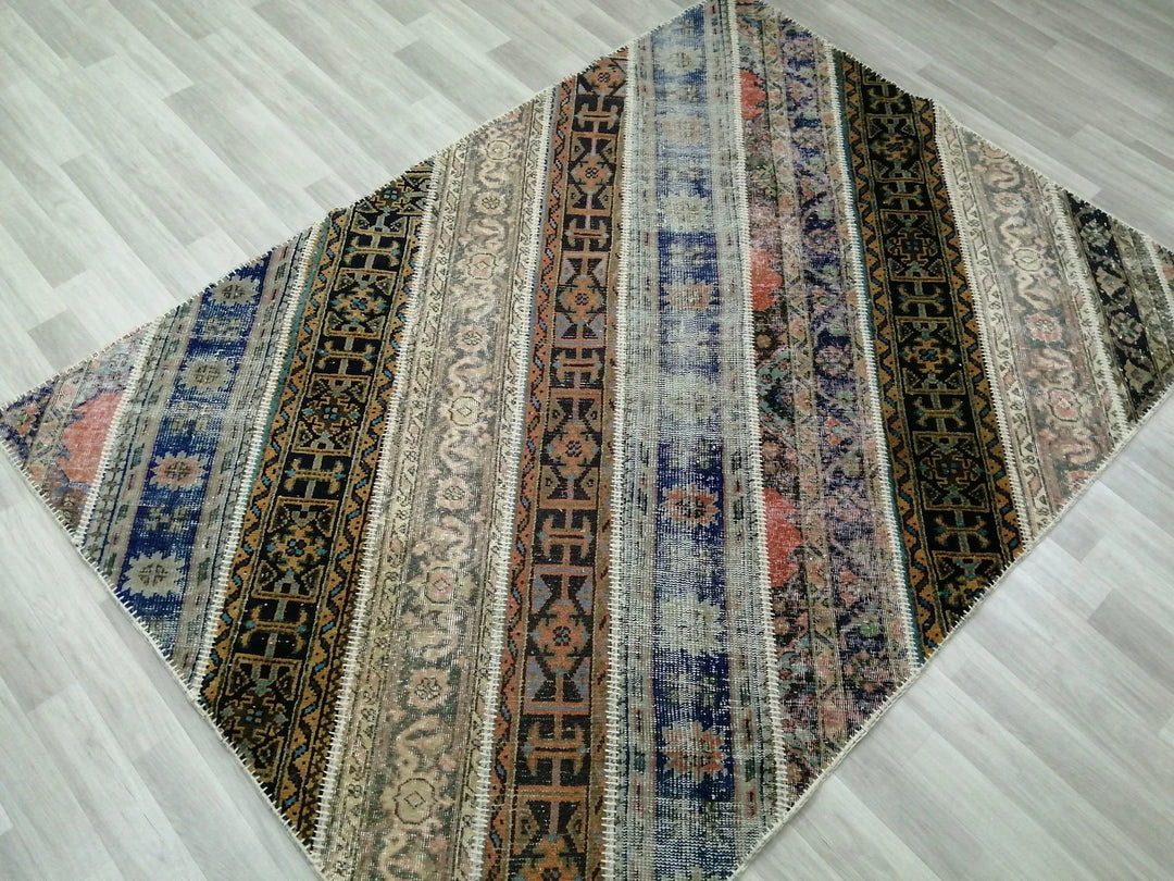 Rust Turkish Runner Rug 5' 7" x 7' 10" Hand-Knotted | No. WR53333