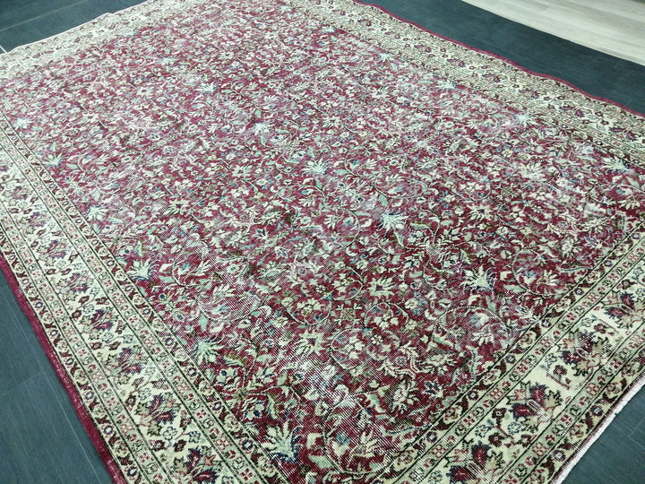 Tan Turkish Runner Rug 6' 9" x 9' 9" Hand-Knotted | No. WR53364