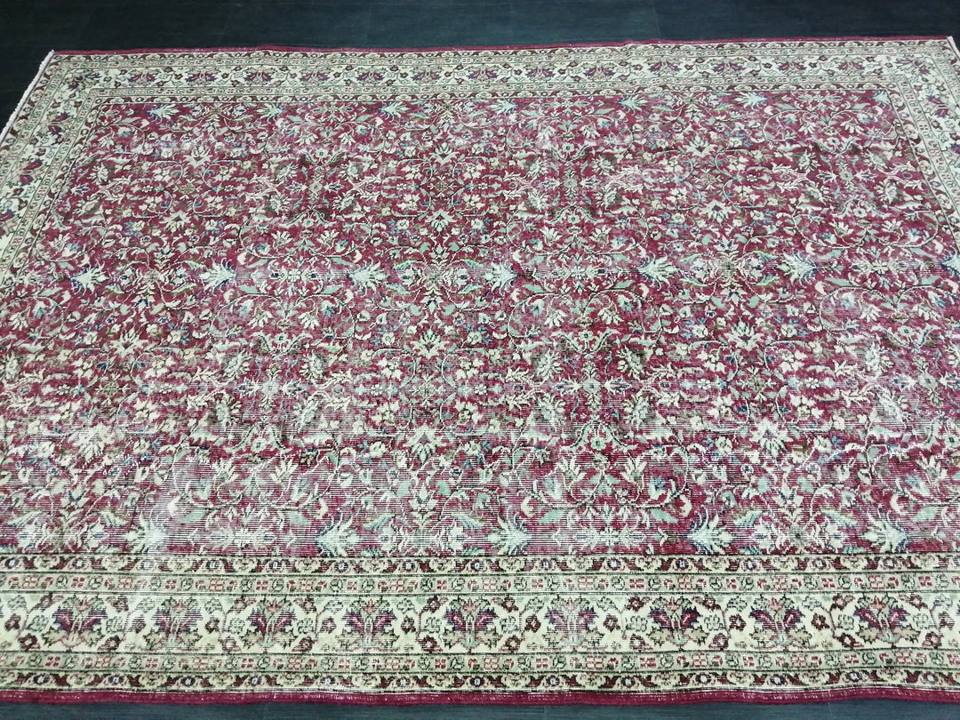 Tan Turkish Runner Rug 6' 9" x 9' 9" Hand-Knotted | No. WR53364