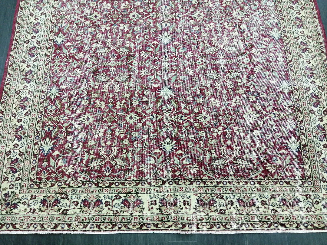 Tan Turkish Runner Rug 6' 9" x 9' 9" Hand-Knotted | No. WR53364