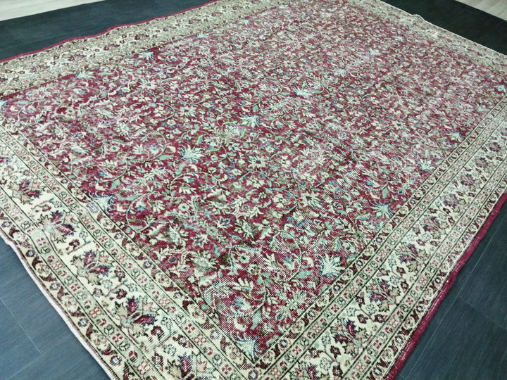 Tan Turkish Runner Rug 6' 9" x 9' 9" Hand-Knotted | No. WR53364