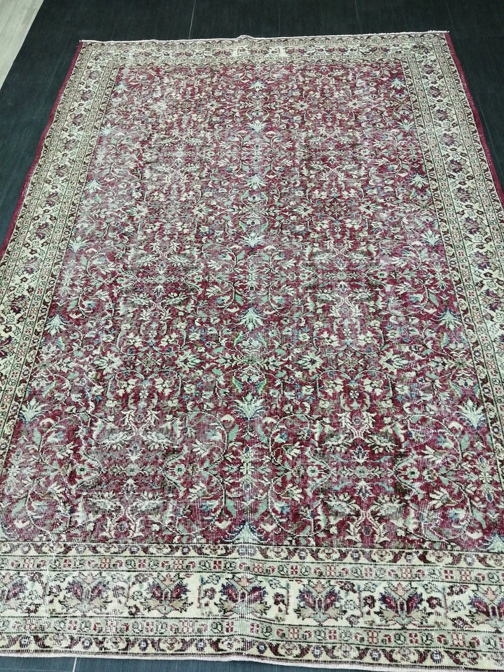 Tan Turkish Runner Rug 6' 9" x 9' 9" Hand-Knotted | No. WR53364