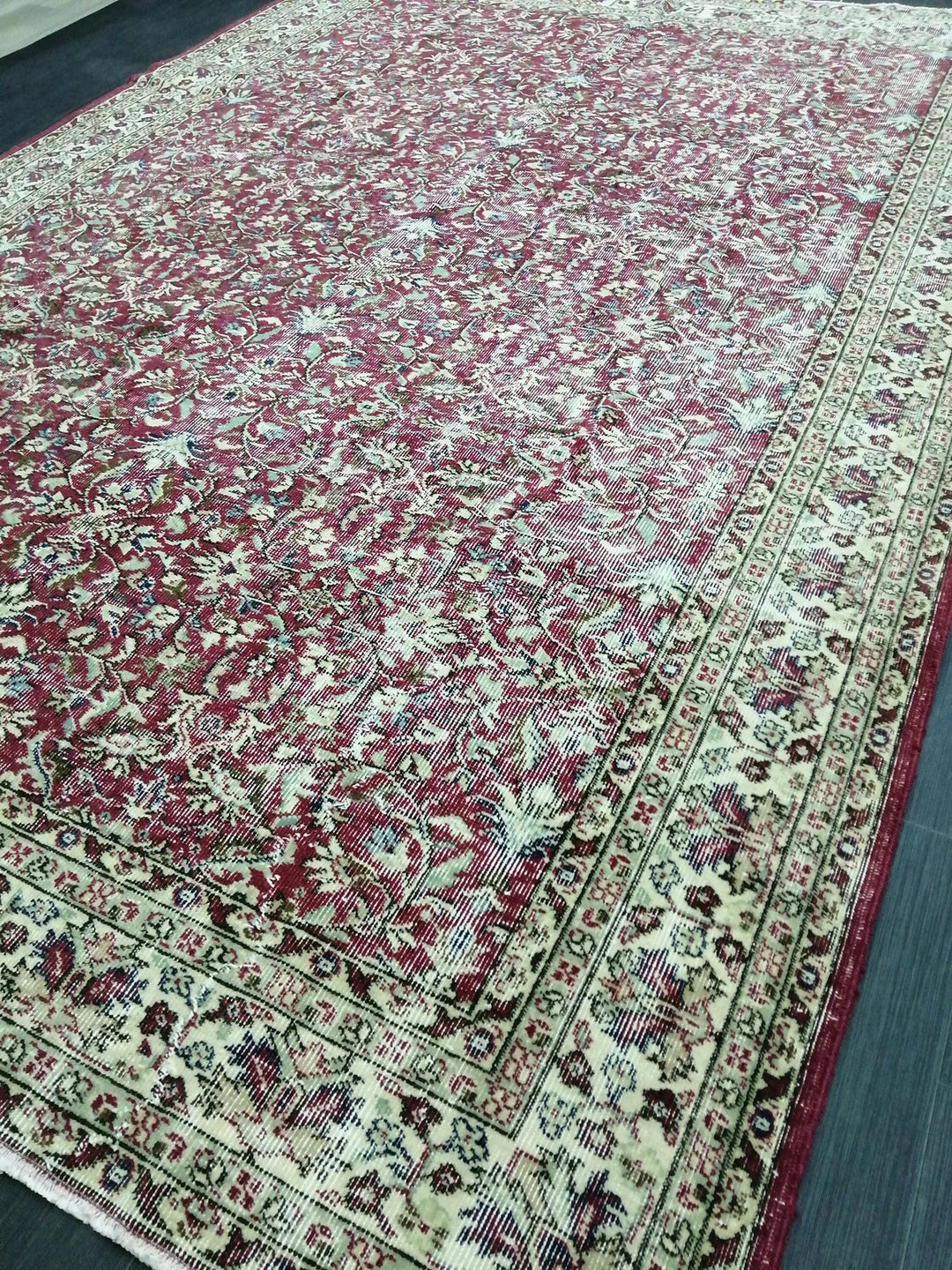 Tan Turkish Runner Rug 6' 9" x 9' 9" Hand-Knotted | No. WR53364