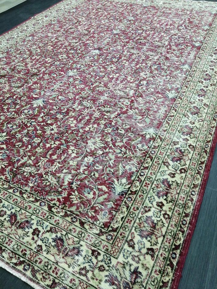 Tan Turkish Runner Rug 6' 9" x 9' 9" Hand-Knotted | No. WR53364