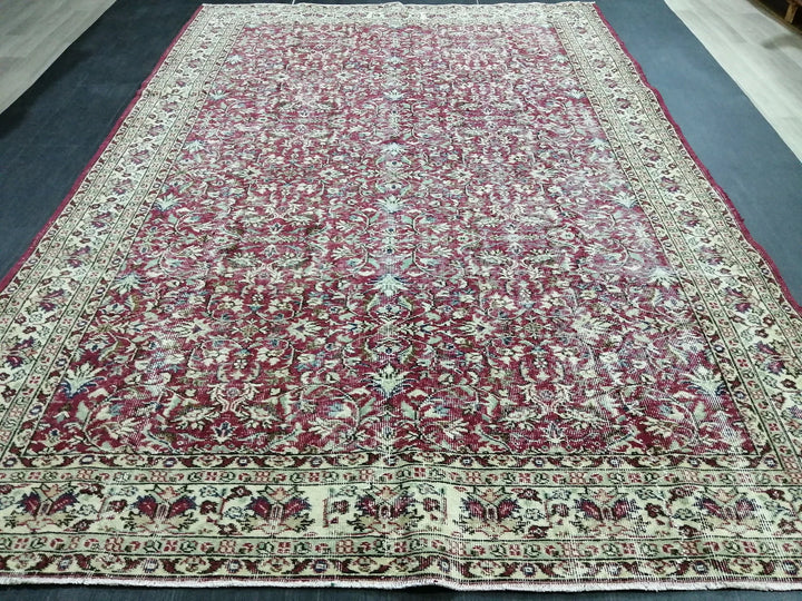 Tan Turkish Runner Rug 6' 9" x 9' 9" Hand-Knotted | No. WR53364
