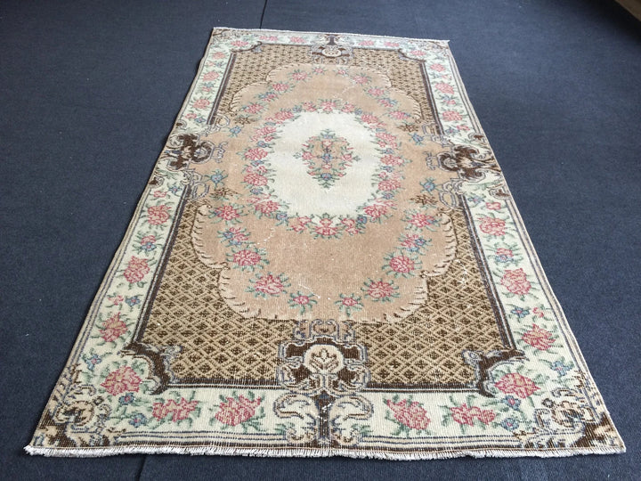 Tan Turkish Oushak Rug Hand-Knotted | No. WR53868