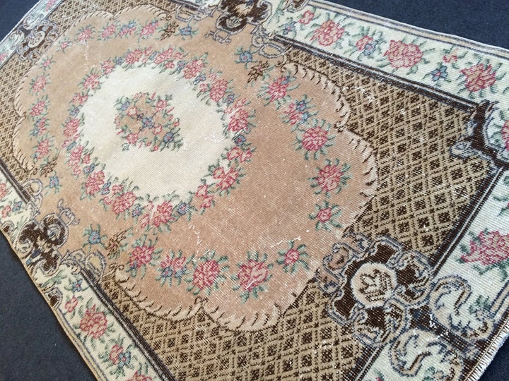 Tan Turkish Oushak Rug Hand-Knotted | No. WR53868