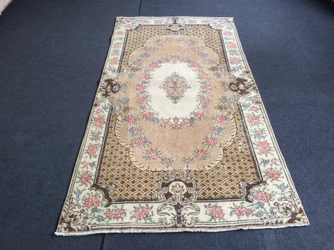 Tan Turkish Oushak Rug Hand-Knotted | No. WR53868
