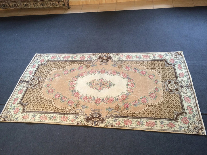 Tan Turkish Oushak Rug Hand-Knotted | No. WR53868