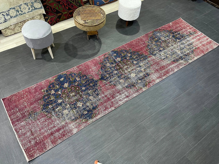 Beige Turkish Runner Rug 2' 9" x 10' 2" Hand-Knotted | No. WR54027