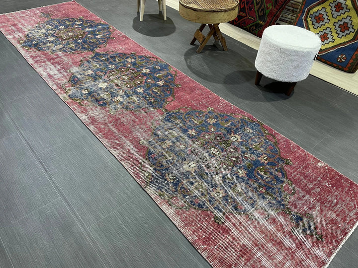 Beige Turkish Runner Rug 2' 9" x 10' 2" Hand-Knotted | No. WR54027