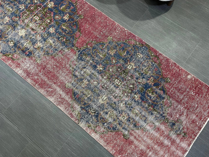 Beige Turkish Runner Rug 2' 9" x 10' 2" Hand-Knotted | No. WR54027