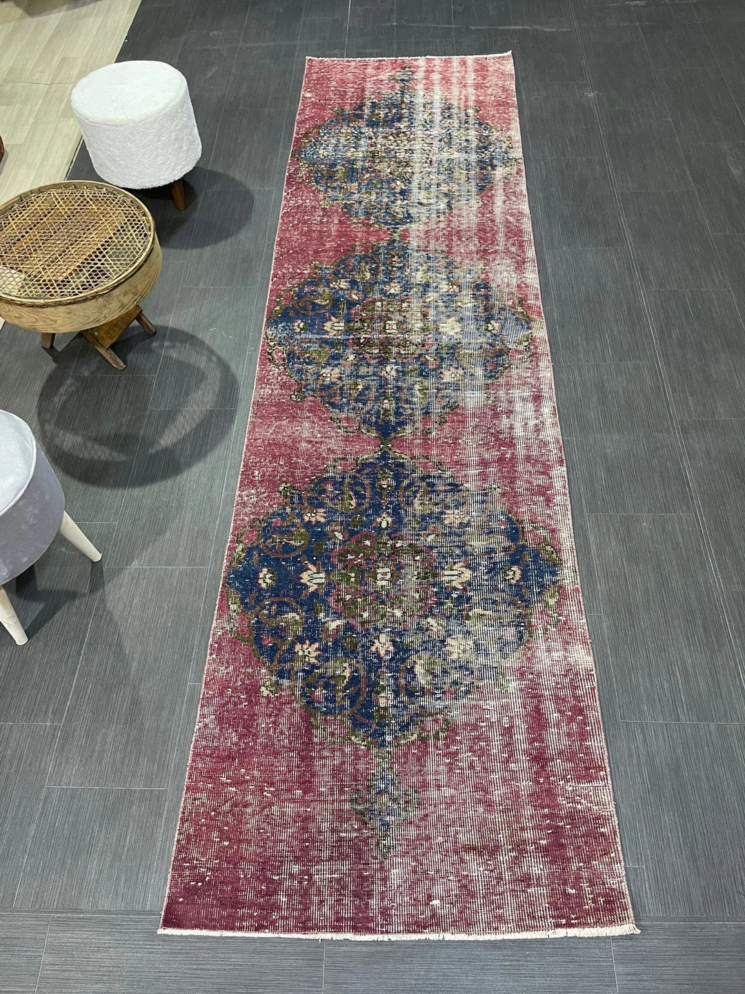 Beige Turkish Runner Rug 2' 9" x 10' 2" Hand-Knotted | No. WR54027