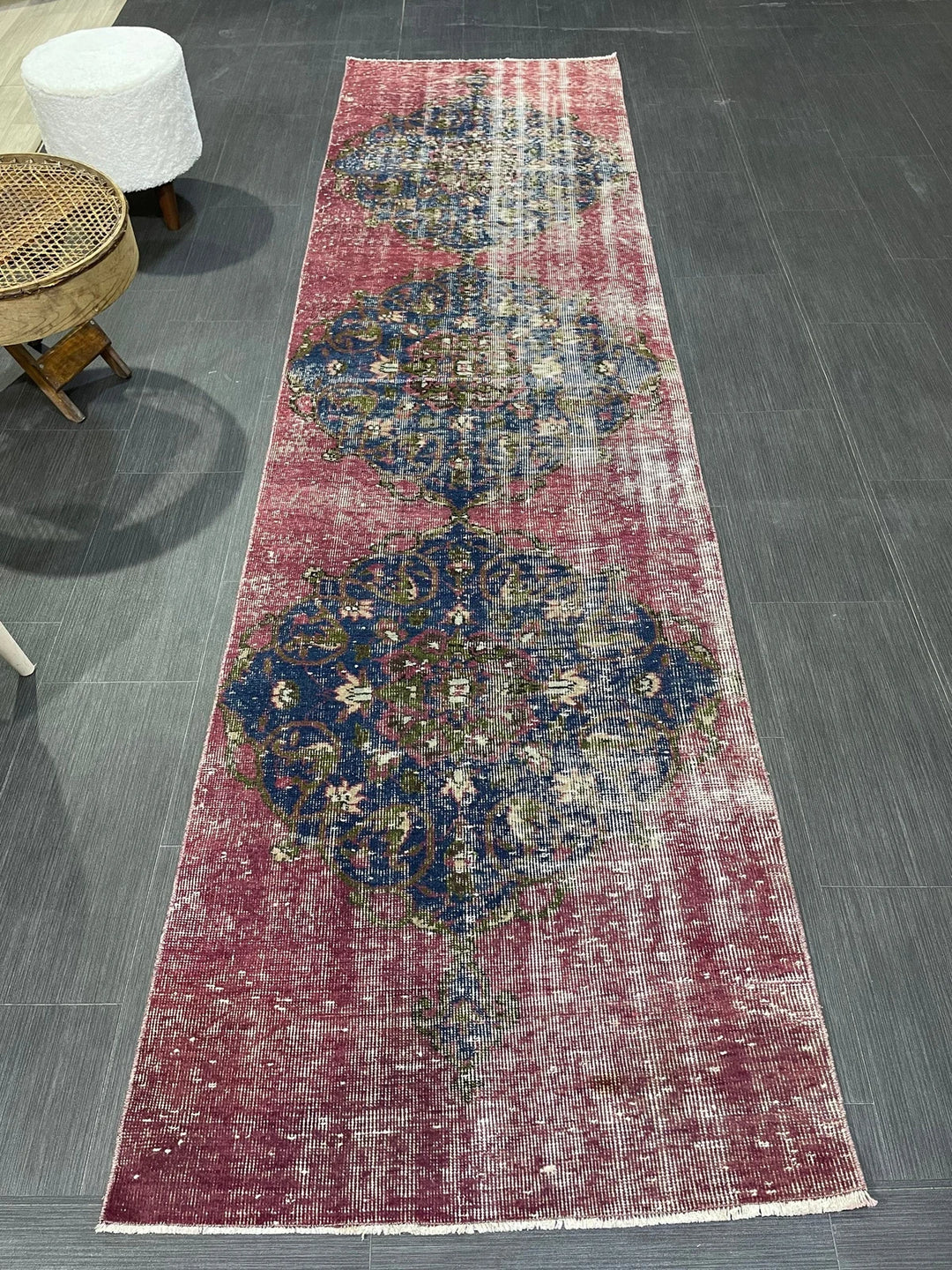 Beige Turkish Runner Rug 2' 9" x 10' 2" Hand-Knotted | No. WR54027