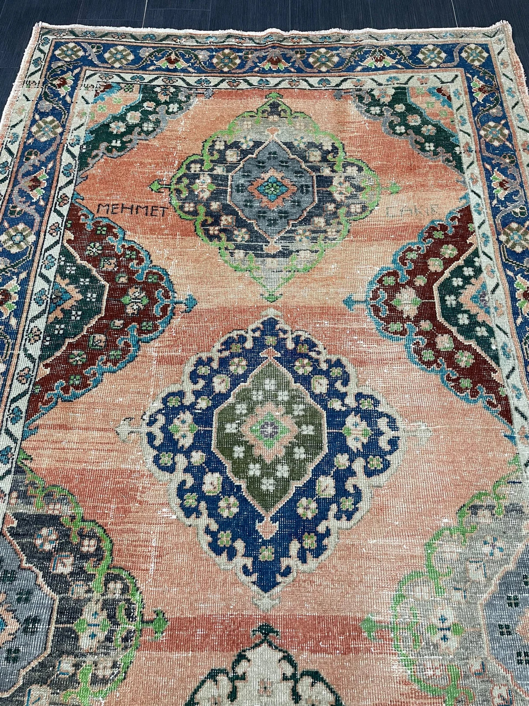 Beige Turkish Runner Rug 4' 9" x 12' 11" Hand-Knotted | No. WR54271