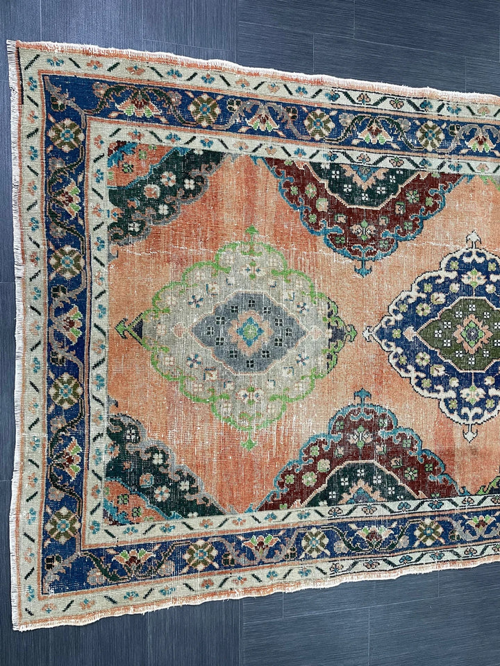 Beige Turkish Runner Rug 4' 9" x 12' 11" Hand-Knotted | No. WR54271