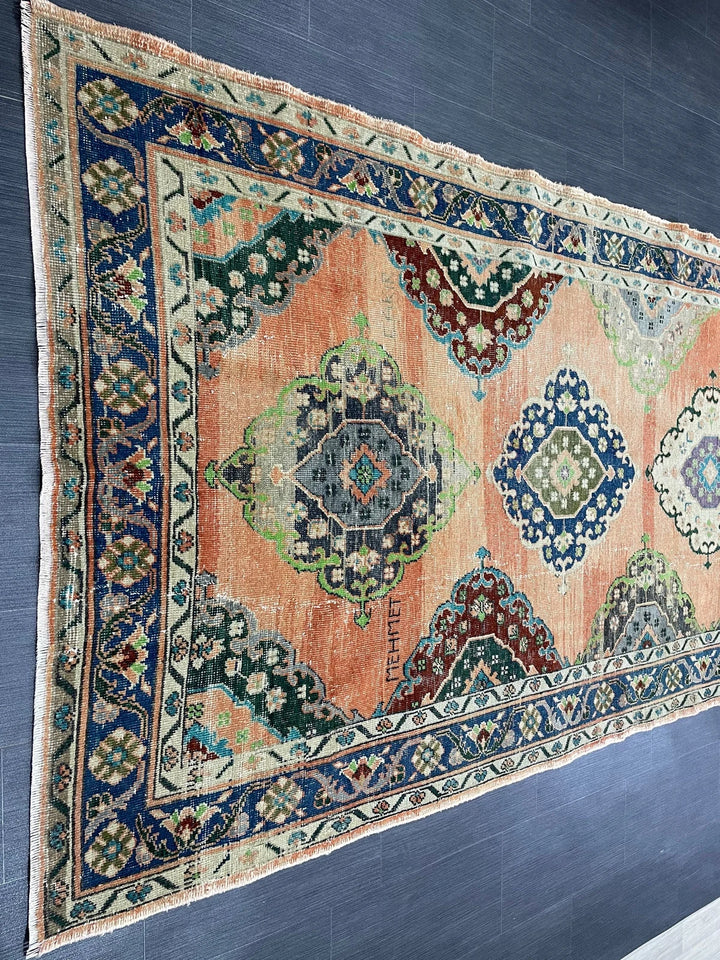 Beige Turkish Runner Rug 4' 9" x 12' 11" Hand-Knotted | No. WR54271