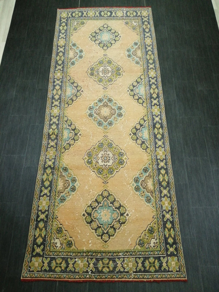 Rust Turkish Runner Rug 4' 6" x 11' 3" Hand-Knotted | No. WR54285