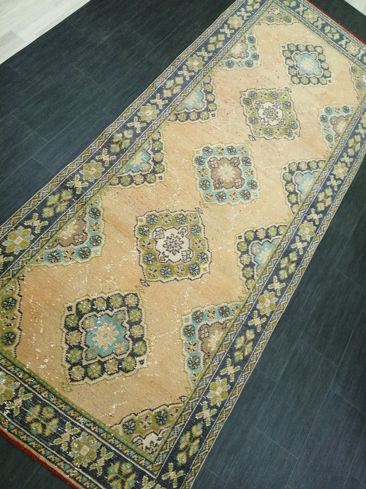 Rust Turkish Runner Rug 4' 6" x 11' 3" Hand-Knotted | No. WR54285