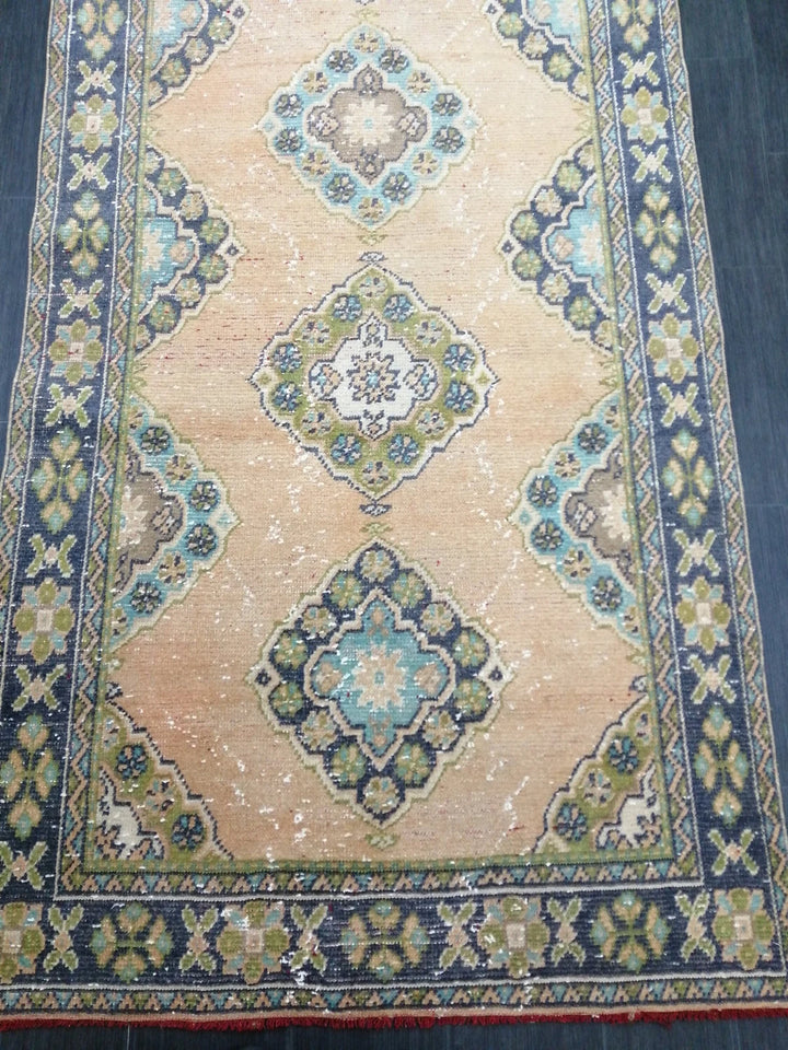 Rust Turkish Runner Rug 4' 6" x 11' 3" Hand-Knotted | No. WR54285