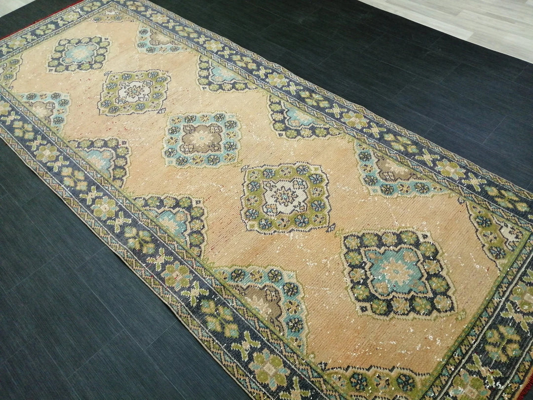 Rust Turkish Runner Rug 4' 6" x 11' 3" Hand-Knotted | No. WR54285