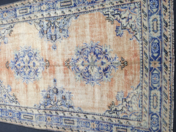 Navy Turkish Runner Rug 4' 8" x 12' Hand-Knotted | No. WR54362