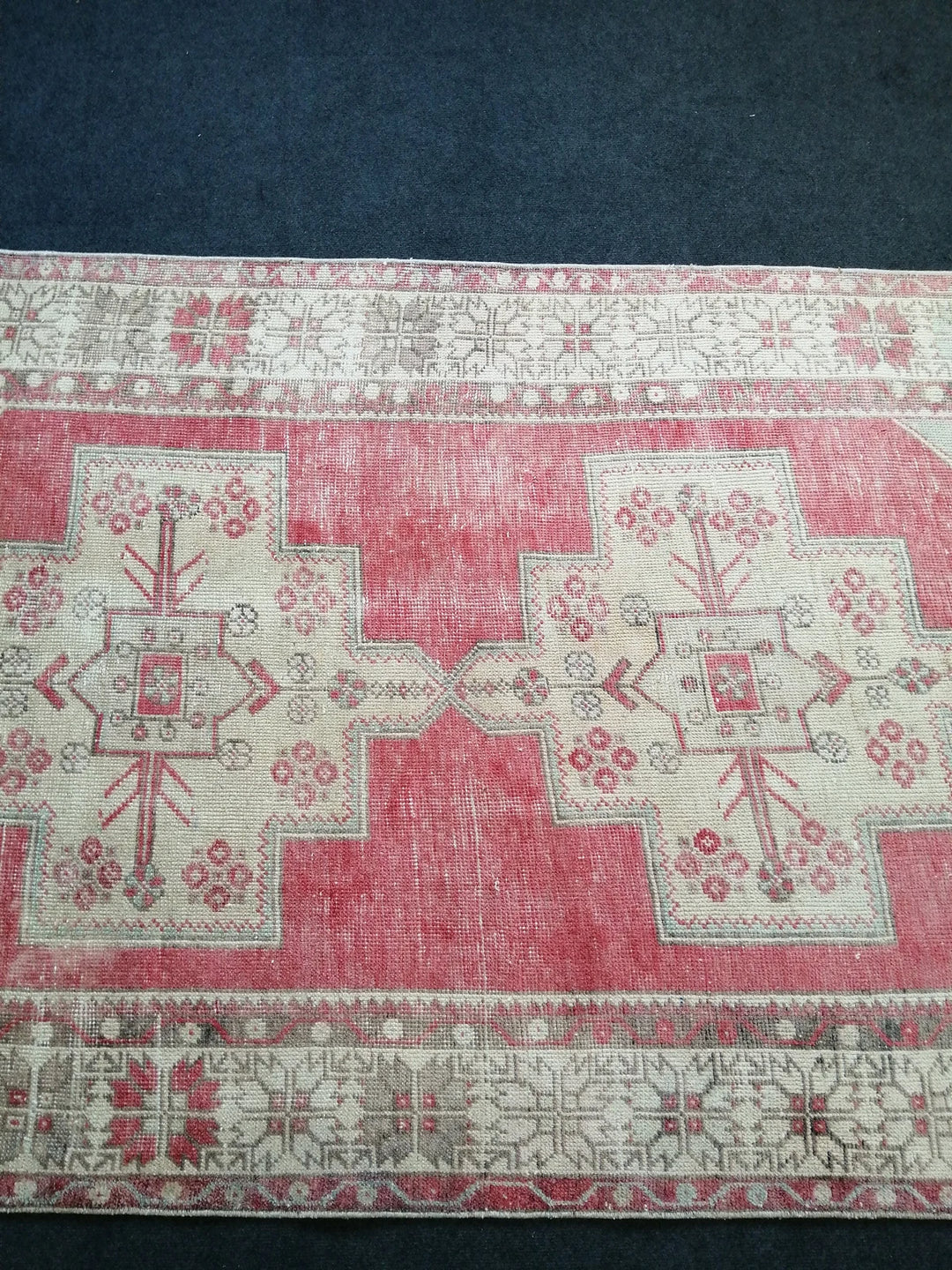Beige Turkish Runner Rug 4' 7" x 9' 4" Hand-Knotted | No. WR54516