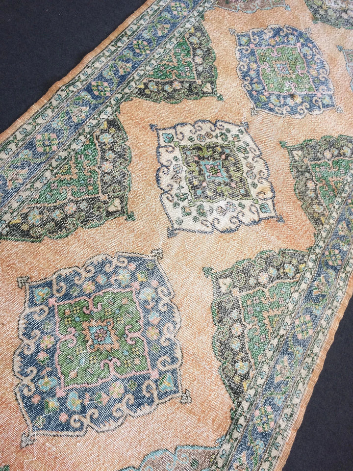Beige Turkish Runner Rug 5' x 14' Hand-Knotted | No. WR54570