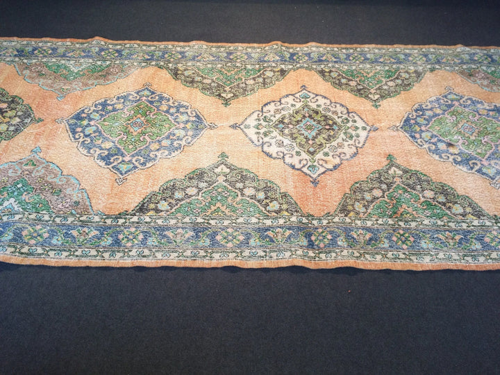 Beige Turkish Runner Rug 5' x 14' Hand-Knotted | No. WR54570
