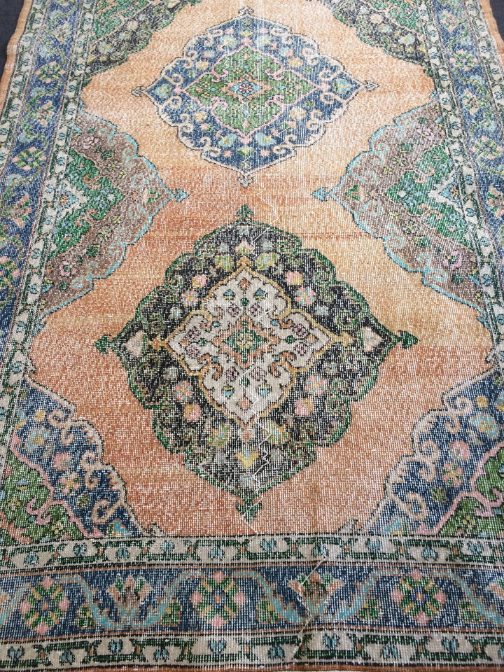Beige Turkish Runner Rug 5' x 14' Hand-Knotted | No. WR54570