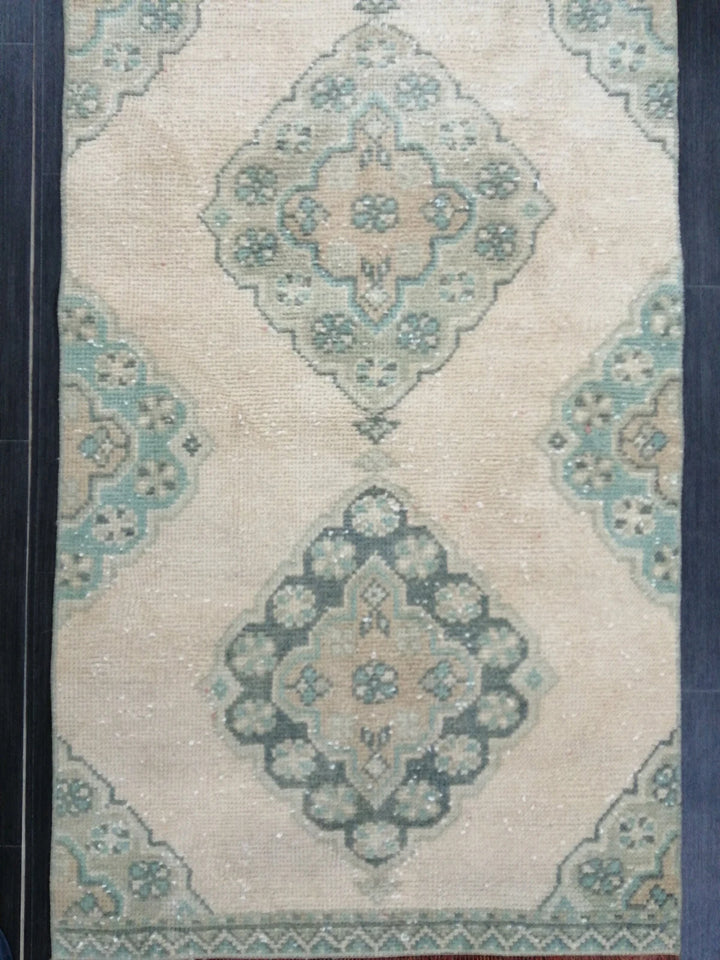 Beige Turkish Runner Rug 2' 6" x 10' 2" Hand-Knotted | No. WR54706