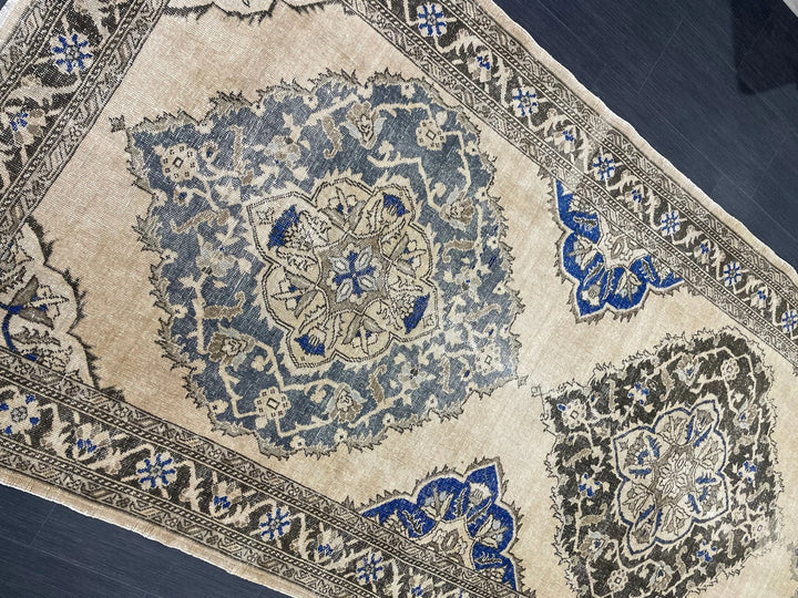 Tan Turkish Runner Rug 4' 9" x 13' 1" Hand-Knotted | No. WR54960