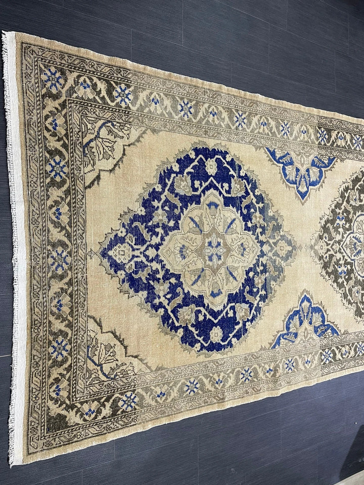 Tan Turkish Runner Rug 4' 9" x 13' 1" Hand-Knotted | No. WR54960