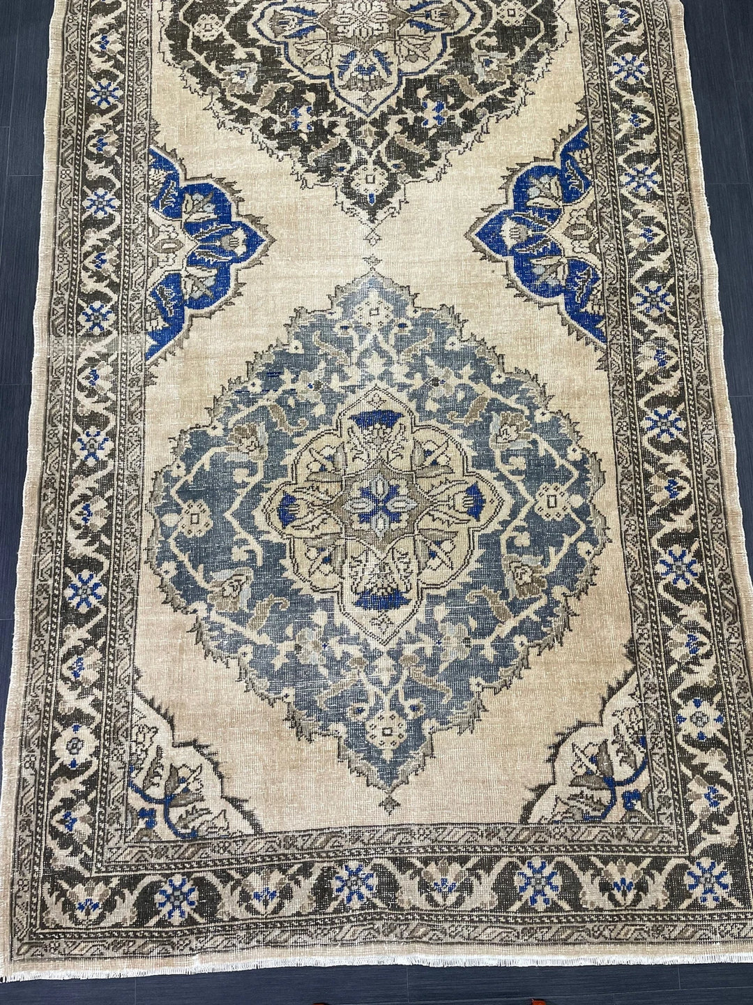 Tan Turkish Runner Rug 4' 9" x 13' 1" Hand-Knotted | No. WR54960