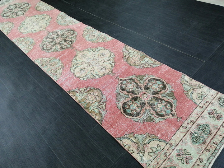 Pink Turkish Runner Rug 2' 8" x 12' 11" Hand-Knotted | No. WR55113